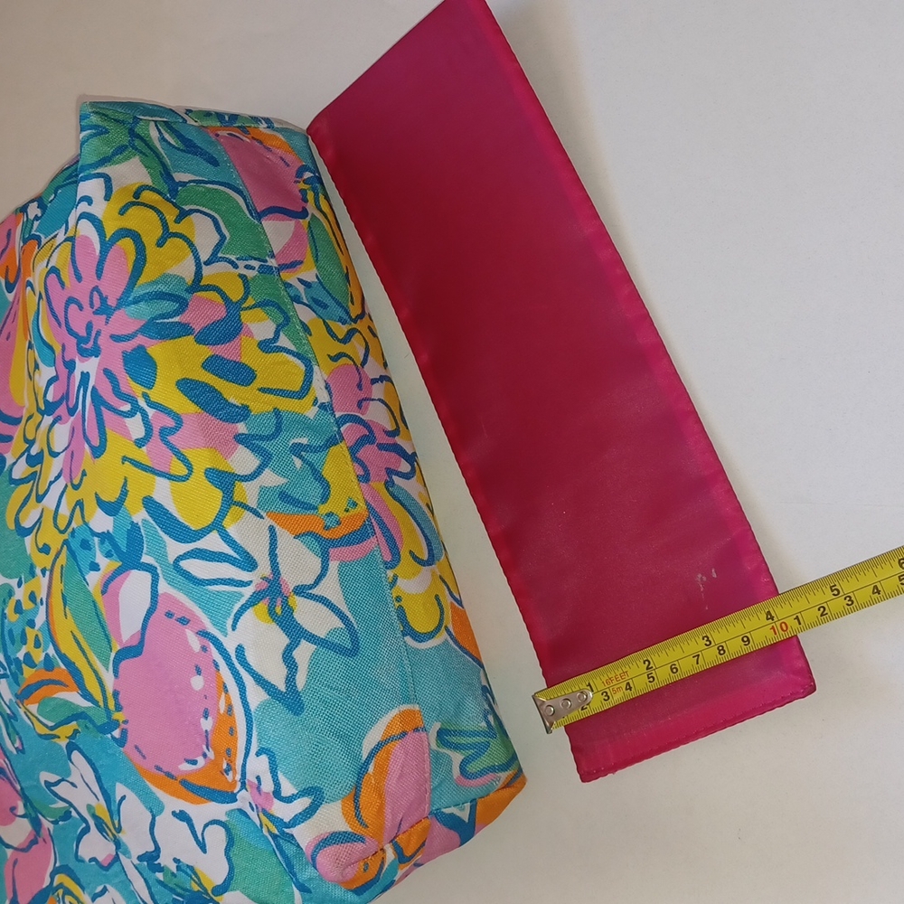 Lilly Pultizer for Estee Lauder bright floral tote bag + pink gold cosmetic bag - Picture 8 of 17